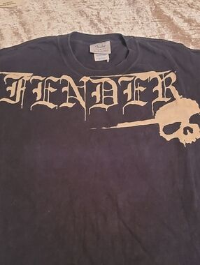 Fender Men's Large Black SS Tee with Classic Logo